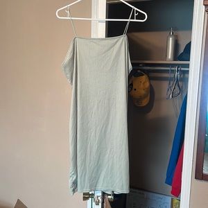 Green spaghetti strap dress